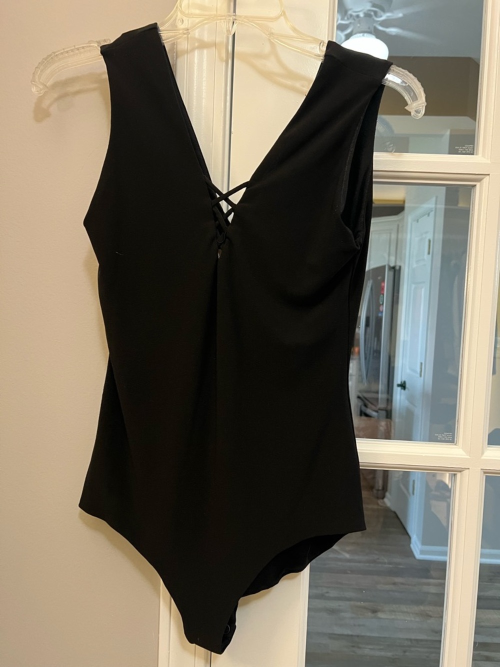 Alice + Olivia Black Stretch Knit Bodysuit with Snap Detail sz S EUC - Picture 2 of 6